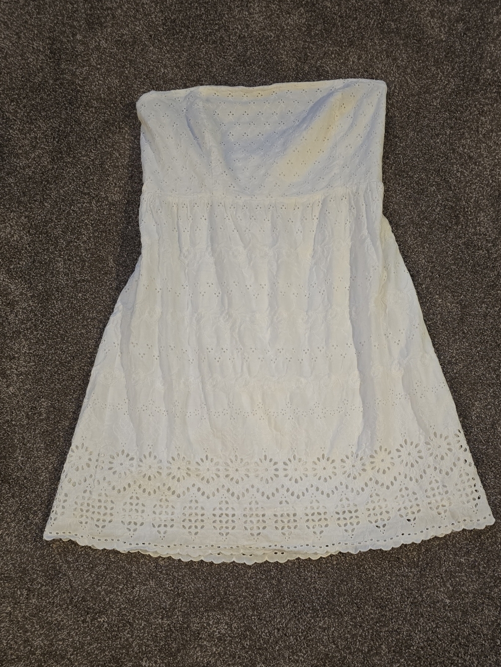 Old Navy White Strapless Eyelet Sundress